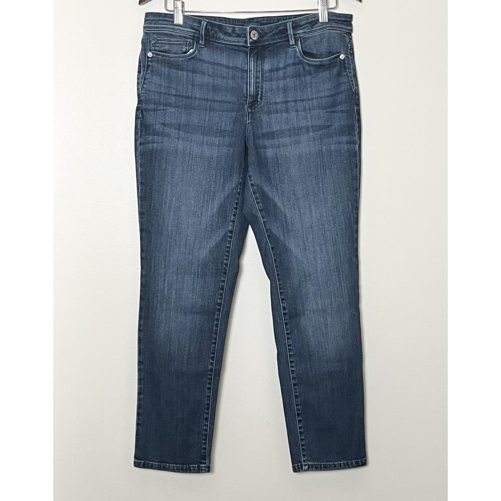 J. Jill Jeans Size‎ 12 Blue Slim Ankle Authentic Fit Stretch Preppy Cottagecore - Picture 2 of 6